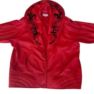EREZ VINTAGE LEATHER JACKET SHAWL COLLAR WOMEN’s 3X